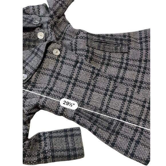 Coffee Shop Red Plaid Peacoat Jacket Juniors Large | Y2K Indie Chic - Picture 8 of 8